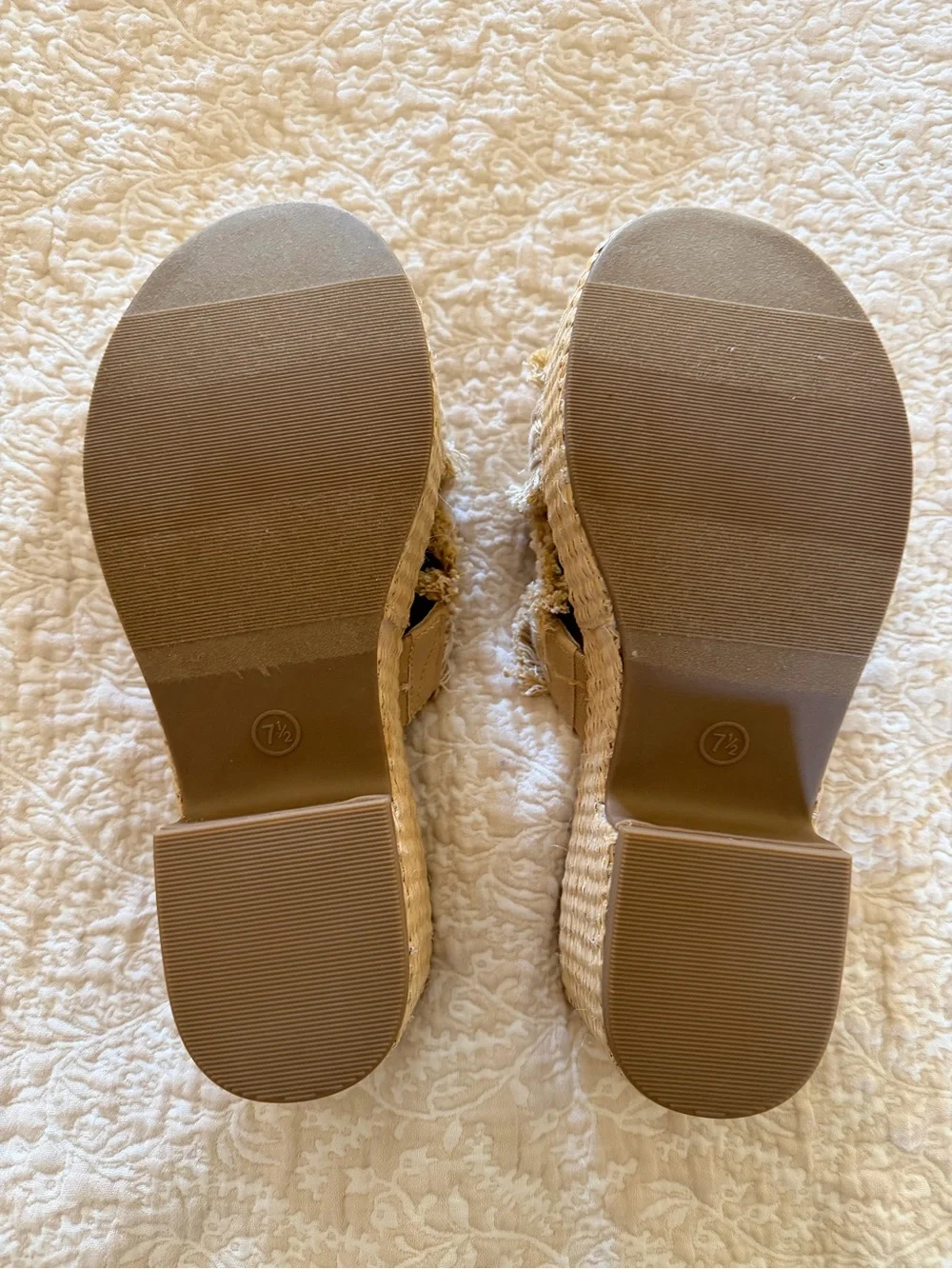 Universal Thread Natural Braided Platform Slide Sandals